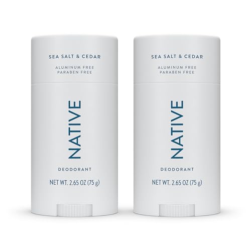 Image 1 of Default Title for the product Native Deodorant Contains Naturally Derived Ingredients, 72 Hour Odor Control, Deodorant for Women and Men, Aluminum Free, Sea Salt & Cedar 2.3 Ounce (Pack of 12)