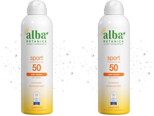Image 1 of Default Title for the product Alba Botanica Sport Sunscreen Spray for Face and Body, SPF 50, 5 fl oz Bottle (Pack of 2)