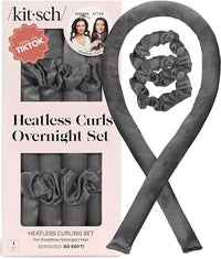 Thumbnail for Image 1 of Default Title for the product Kitsch Satin Heatless Curls Overnight Set - Charcoal