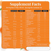 Thumbnail for Image 2 of Buried Treasure VM100 Daily Liquid Vitamins and Minerals with Antioxidants, Vegan, Sugar Free, Orange Zest Flavor, 32 Servings, 32 Ounce