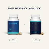 Thumbnail for Blueprint Bryan Johnson Essential Capsules - Daily Multivitamin/Multimineral for Women and Men - Antioxidant Supplement with Calcium, Vitamin B1, Vitamin D, and Zinc - Vegan and Non GMO (30 Servings)